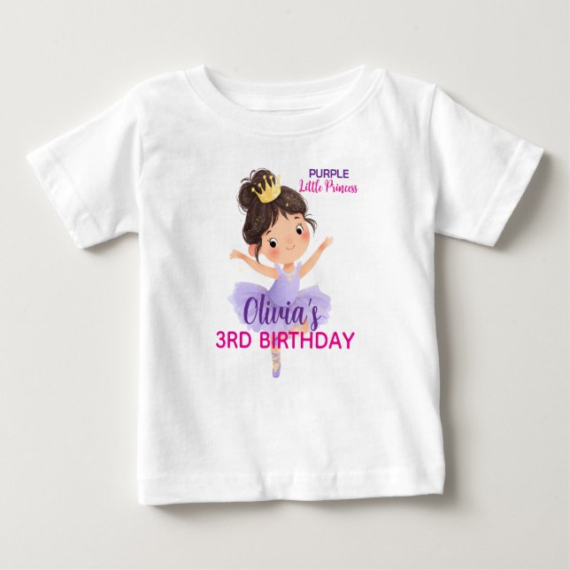 Camiseta De Bebé Bola de Princesa Pequeña Púrpura (Anverso)