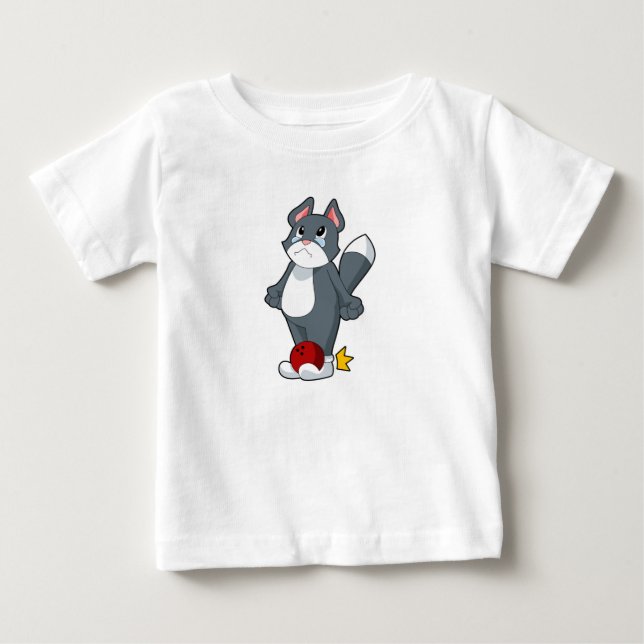 Camiseta De Bebé Bolas de bolos para el gato (Anverso)