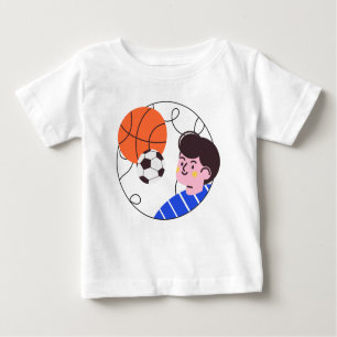Camiseta De Bebé Bolas de fútbol para niños de baloncesto