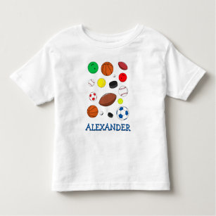 Camiseta De Bebé Bolas deportivas coloridas y personalizadas