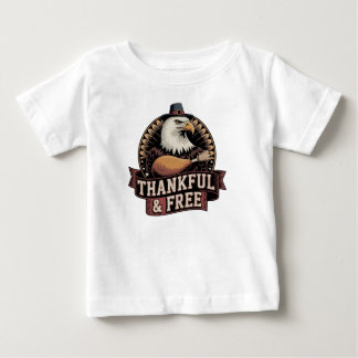 Camiseta De Bebé Bold Eagle Head Thankful & Free Vintage Graphic