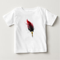 Bolígrafo pluma roja con plumilla dorada