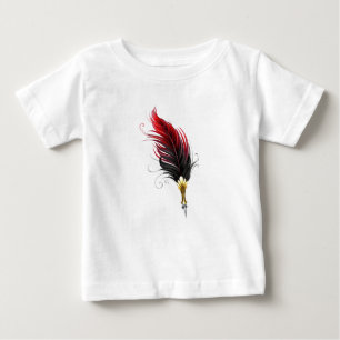 Camiseta De Bebé Bolígrafo pluma roja con plumilla dorada