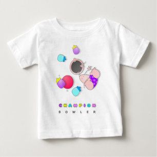 Camiseta De Bebé Bolos divertidos que ruedan del dibujo animado