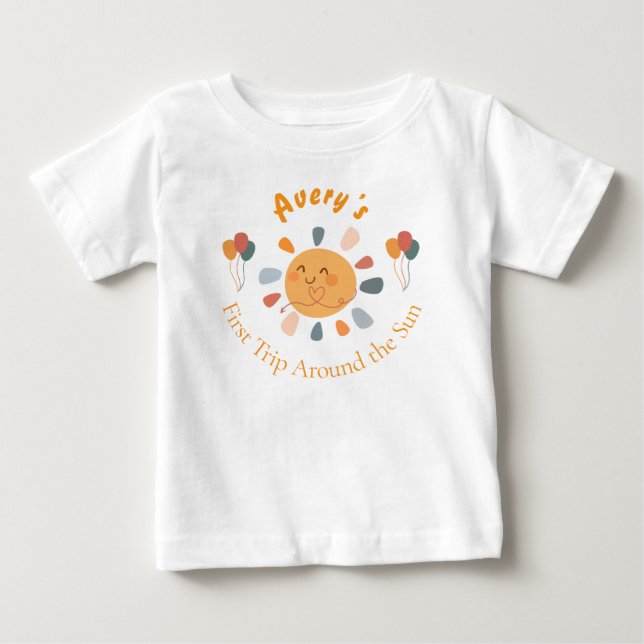 Camiseta De Bebé Bolsa de regalos de cumpleaños Boho First Trip Aro (Anverso)