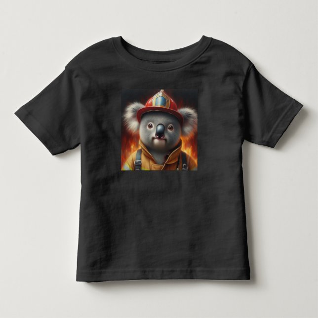 Camiseta De Bebé Bombero de Koala (Anverso)