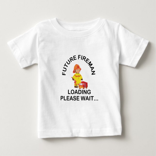 Camiseta De Bebé Bombero futuro cargando Por favor espere...,Regalo (Anverso)