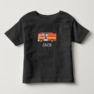 Camiseta De Bebé Bombero Personalizado - Camión de Bomberos con Nom