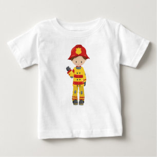 Camiseta De Bebé Bomberos, bomberos, bomberos, bomberos, pelo marró