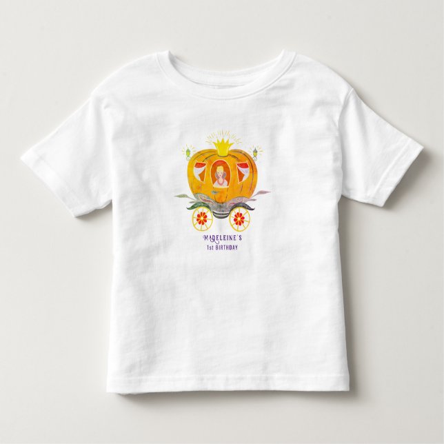 Camiseta De Bebé Bompkin Princess Carriage Flores salvajes Cumpleañ (Anverso)