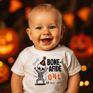 Camiseta De Bebé Bone-afide Un Skeleton Primer Cumpleaños Halloween