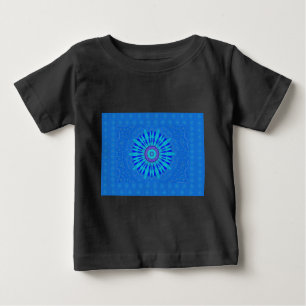 Camiseta De Bebé Bonita impresión de arte de Mandala azul real
