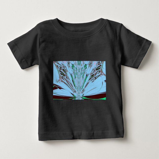 Camiseta De Bebé Bonito Aqua Blue Amazon Floral Motif Art (Anverso)