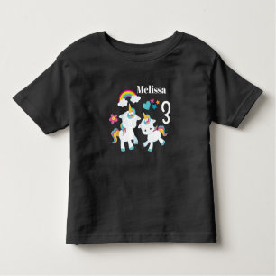 Camiseta De Bebé Bonito baile Unicornio cumpleaños mágico arcoiris