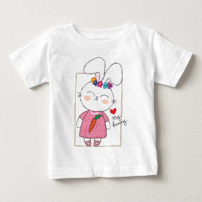 Camiseta De Bebé Bonito bebé de conejo (Anverso)