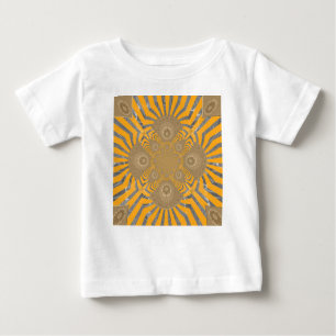Camiseta De Bebé Bonito diseño de arte de chevron amarillo redondo
