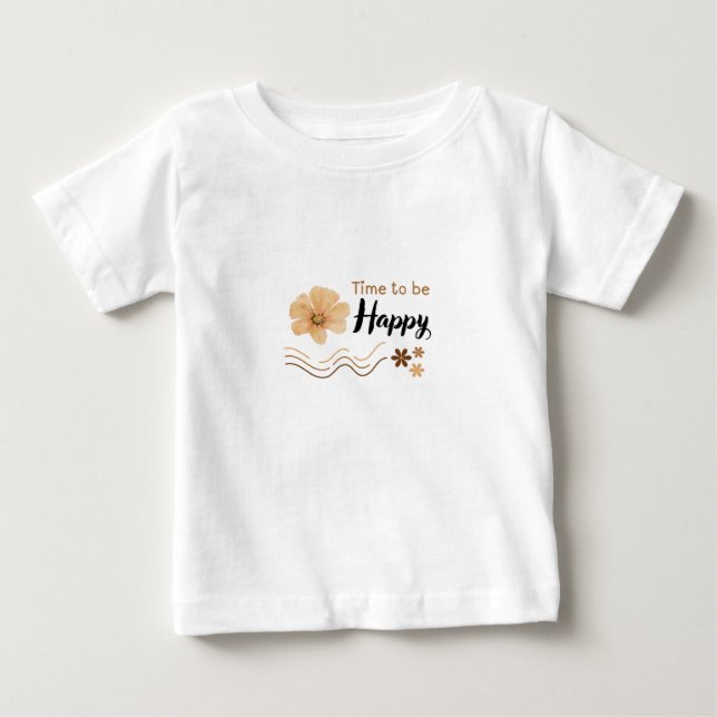Camiseta De Bebé Bonito diseño de flores felices (Anverso)