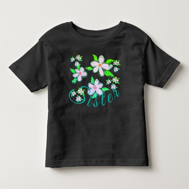 Camiseta De Bebé Bonito diseño floral moderno (Anverso)