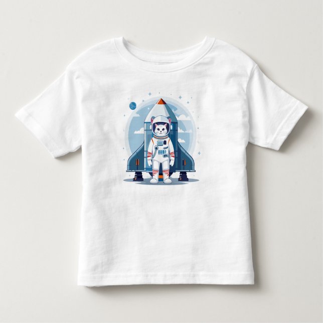 Camiseta De Bebé bonito gato astronauta (Anverso)
