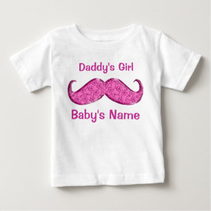 Camiseta De Bebé Bonito Mustache rosa Regalos para bebés para Chica