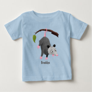 Camiseta De Bebé Bonito opossum colgando de un personalizado de suc