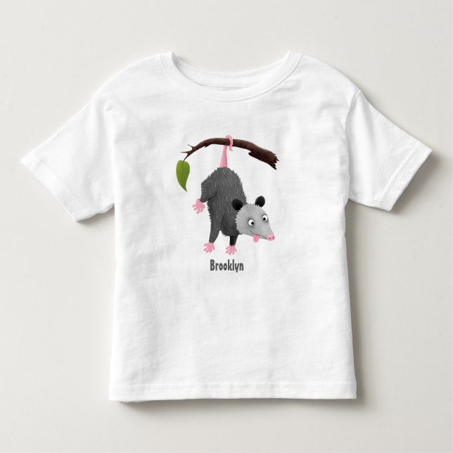 Camiseta De Bebé Bonito opossum colgando de un personalizado de suc (Anverso)