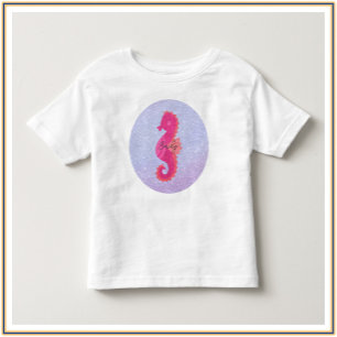 Camiseta De Bebé Bonito Pequeño caballito de mar rosado