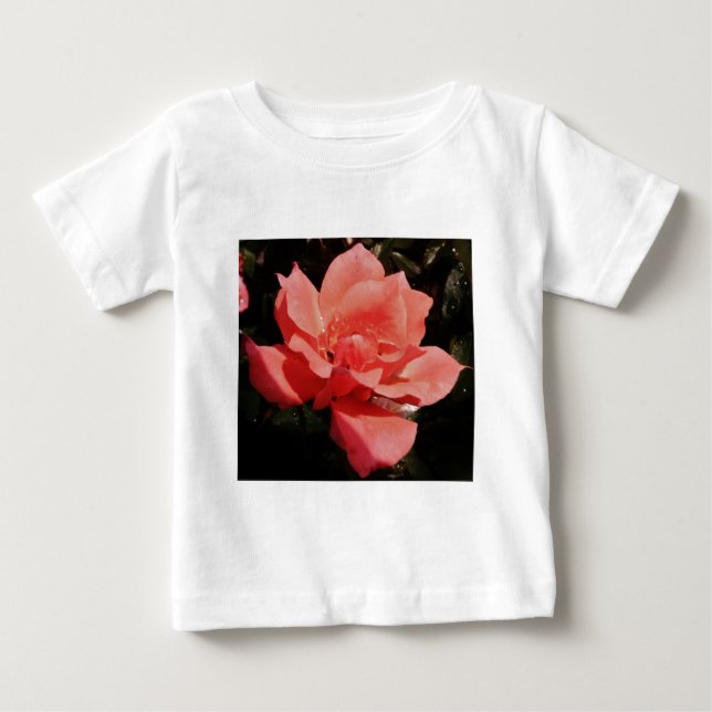 Camiseta De Bebé Bonito Rosa Rosa Rosa floral (Anverso)
