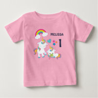 Bonito unicornio blanco mágico cumpleaños mamá y b