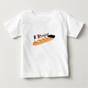 Camiseta De Bebé Bonjour Baguette - Comida francesa divertida