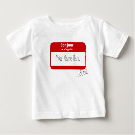 Camiseta De Bebé Bonjour, m'appelle de Je… /Hola, mi nombre es