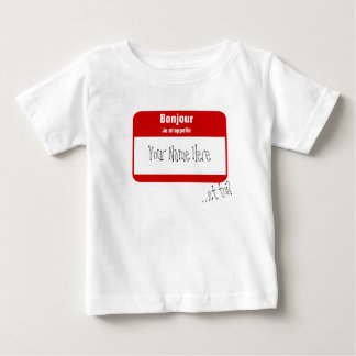 Camiseta De Bebé Bonjour, m'appelle de Je… /Hola, mi nombre es