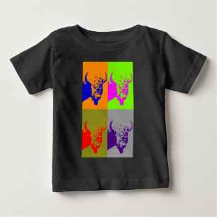 Camiseta De Bebé Bono de búfalo de arte pop de 4 colores
