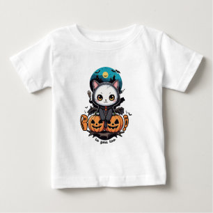 Camiseta De Bebé Boo a ti también   Alas y calabaza de gatos