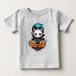 Camiseta De Bebé Boo a ti también Alas y calabaza de gatos