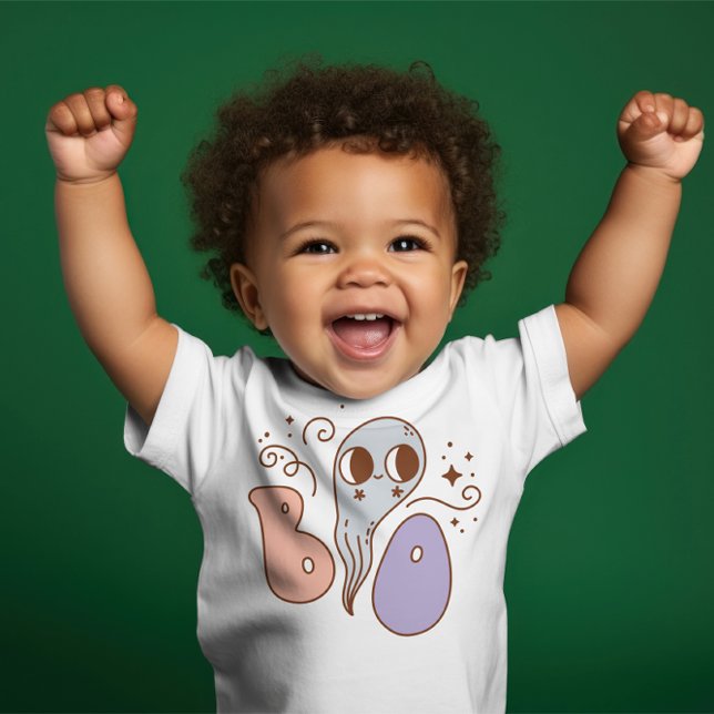 Camiseta De Bebé "Boo" de Halloween bebé súper lindo, fantasma (Subido por el creador)