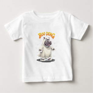 Camiseta De Bebé Boo Deng Ghost Baby Pygmy Hippo Moo Deng Halloween