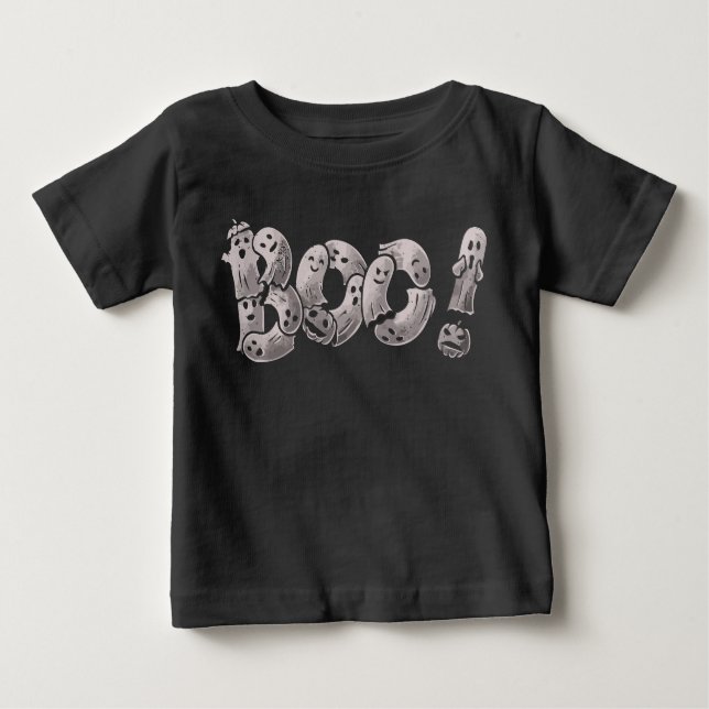 Camiseta De Bebé Boo Fantasmas Divertidos Bebé Niño Niña Halloween  (Anverso)