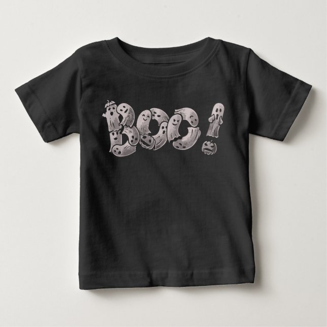 Camiseta De Bebé Boo Fantasmas graciosos Chica de bebé lindo Hallow (Anverso)