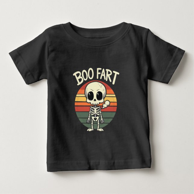 Camiseta De Bebé Boo fart Funny Spooky Pastel Ghost Gótico Retro (Anverso)