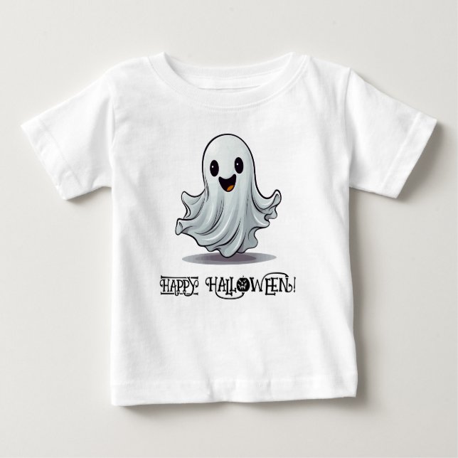 Camiseta De Bebé ¡Boo! Fun fantasma de Cute Happy (Anverso)