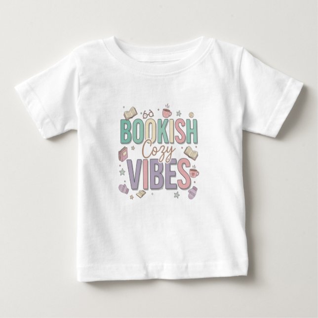 Camiseta De Bebé Bookish Cozy Vibes Pastel Art (Anverso)