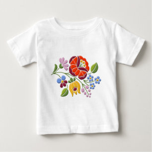 Camiseta De Bebé Bordado de Kalocsa - Arte folclórico húngaro