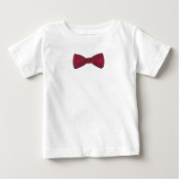 Borgoña Bow Tie Bowtie Boda Prom Baby Tee