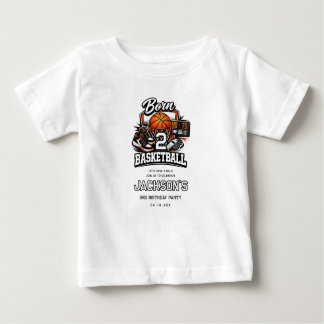Camiseta De Bebé Born 2 Basketball | Sports Themed 2nd Birthday