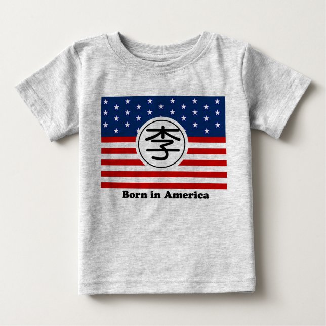 Camiseta De Bebé Born in America Baby Shirt - Chinese Surname Li (Anverso)