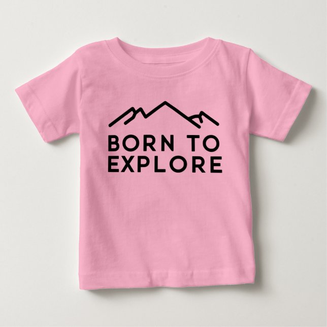 Camiseta De Bebé Born To Explore Minimalist Mountain Outline (Anverso)