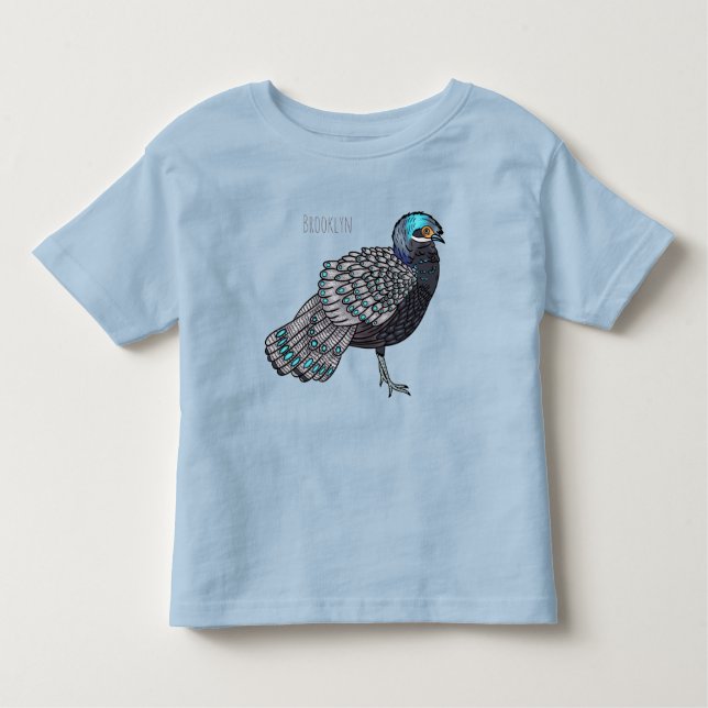 Camiseta De Bebé Bornean peacock-pheasant bird cartoon illustration (Anverso)