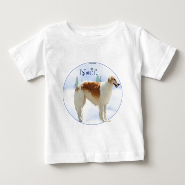 Camiseta De Bebé Borzoi Noel (Anverso)