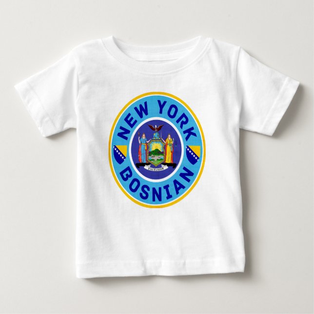 Camiseta De Bebé Bosnio-americano de Nueva York (Anverso)
